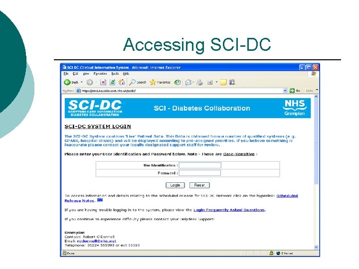 Accessing SCI-DC 