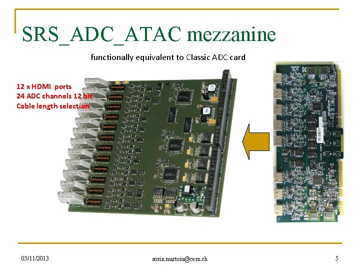 SRS_ADC_ATAC mezzanine functionally equivalent to Classic ADC card 12 x HDMI ports 24 ADC
