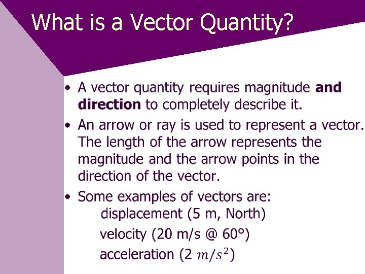What is a Vector Quantity? • 