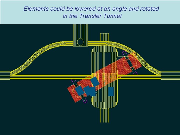 Elements could be lowered at an angle and rotated in the Transfer Tunnel 