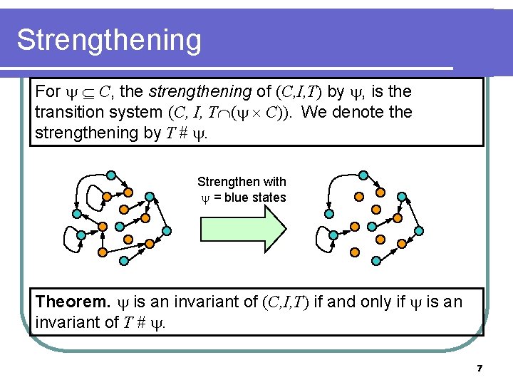 Strengthening For C, the strengthening of (C, I, T) by , is the transition