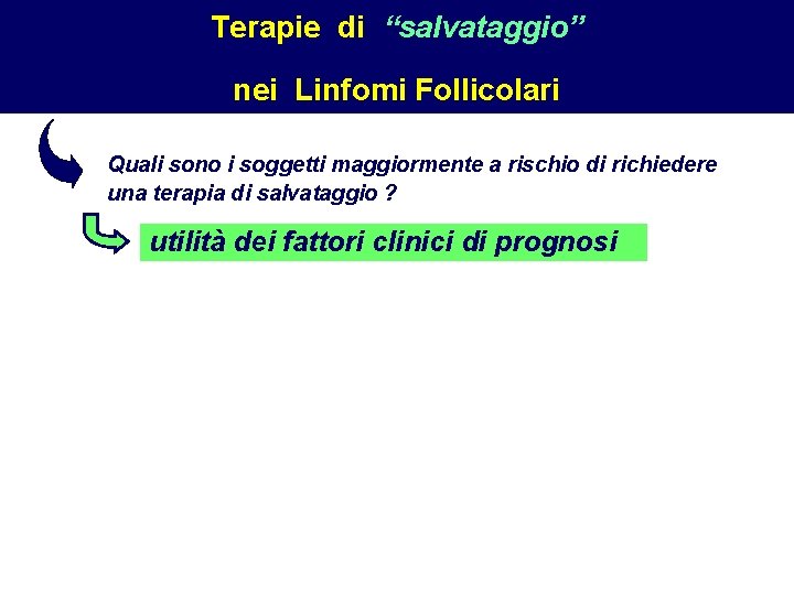 Terapie di “salvataggio” nei Linfomi Follicolari Quali sono i soggetti maggiormente a rischio di