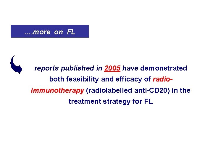 …. more on FL reports published in 2005 have demonstrated both feasibility and efficacy