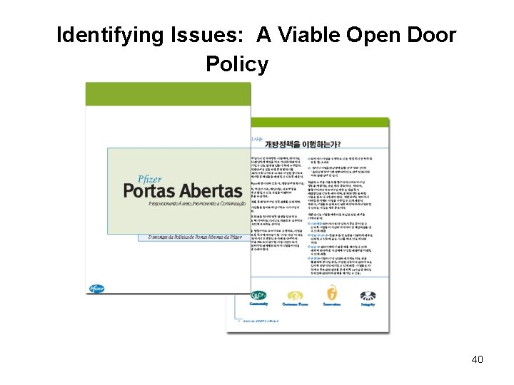 Identifying Issues: A Viable Open Door Policy 40 