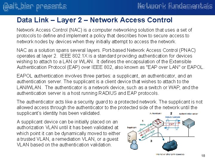 Data Link – Layer 2 – Network Access Control (NAC) is a computer networking