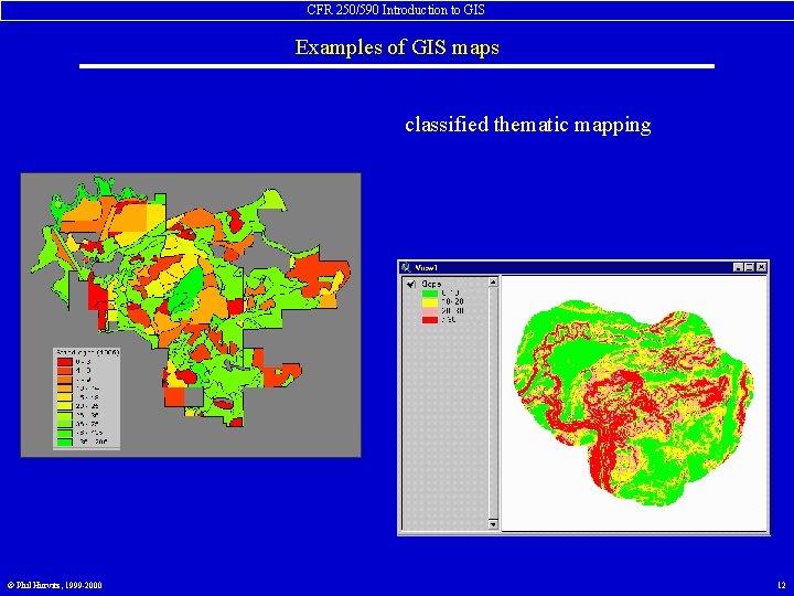 CFR 250/590 Introduction to GIS Examples of GIS maps classified thematic mapping © Phil