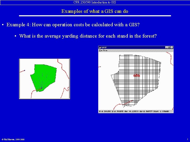 CFR 250/590 Introduction to GIS Examples of what a GIS can do • Example