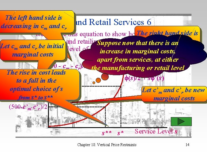 The left hand side is RPM decreasing in cm and cr and Retail Services