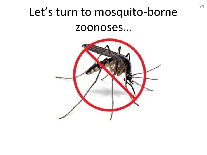 Let’s turn to mosquito-borne zoonoses… 34 