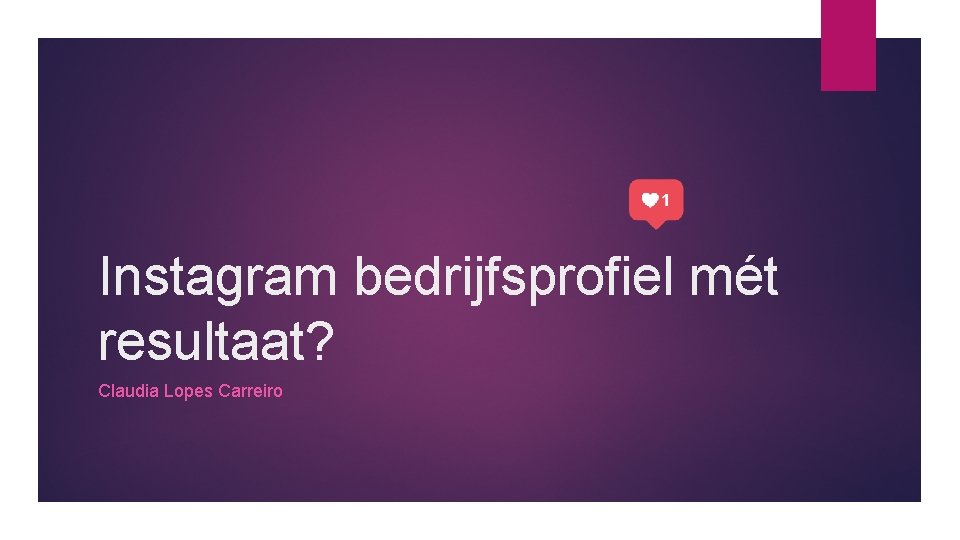 Instagram bedrijfsprofiel mét resultaat? Claudia Lopes Carreiro 