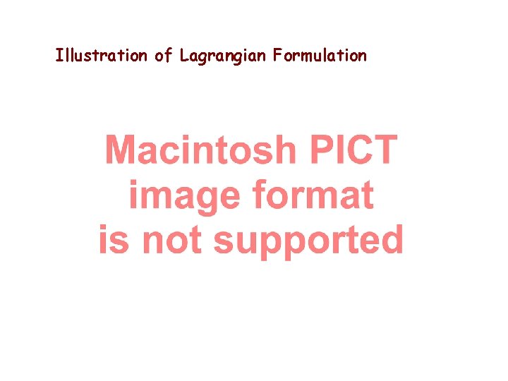 Illustration of Lagrangian Formulation 