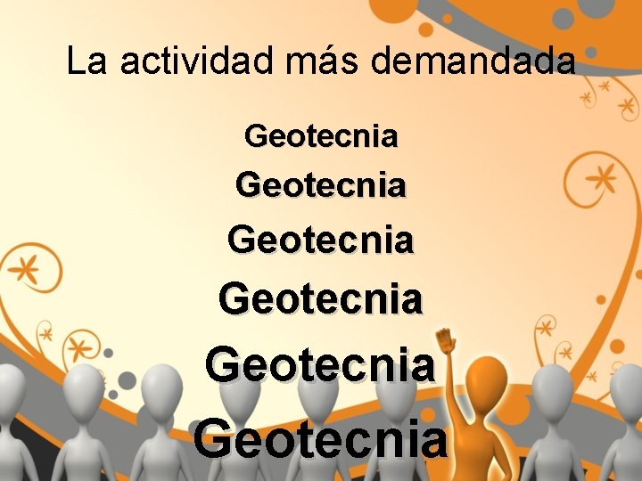 La actividad más demandada Geotecnia Geotecnia 