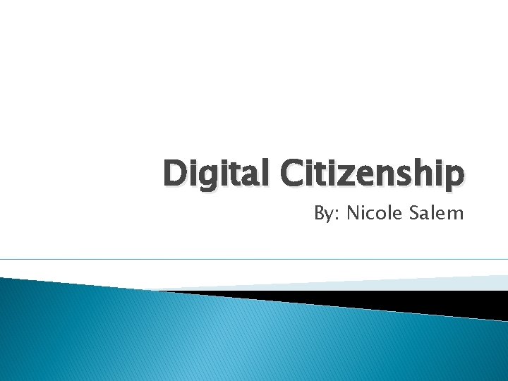 Digital Citizenship By: Nicole Salem 
