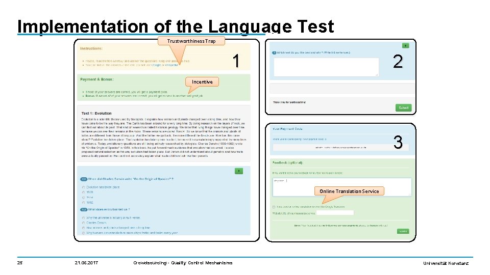 Implementation of the Language Test Trustworthiness Trap 1 2 Incentive 3 Online Translation Service