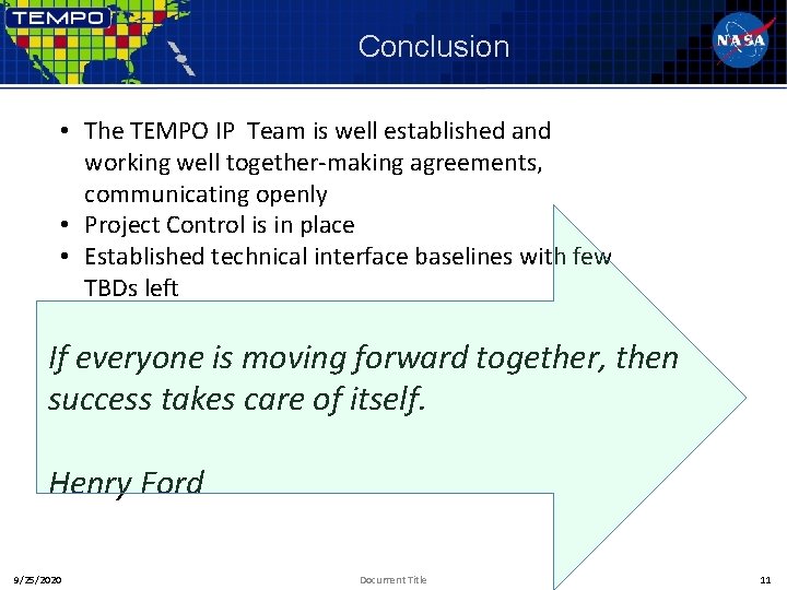 Conclusion • The TEMPO IP Team is well established and working well together-making agreements,