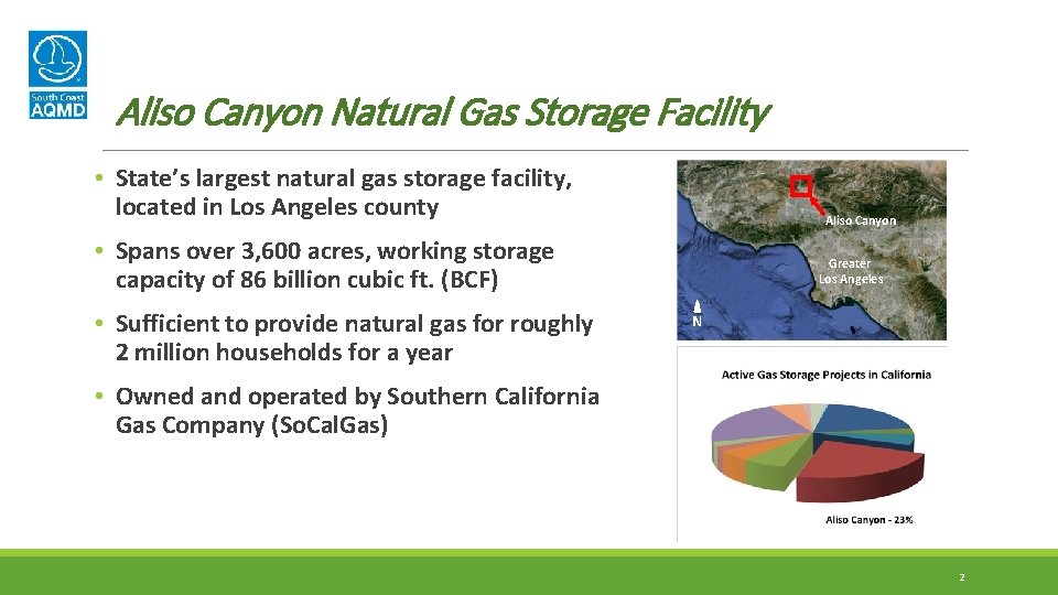 Aliso Canyon Natural Gas Storage Facility • State’s largest natural gas storage facility, located