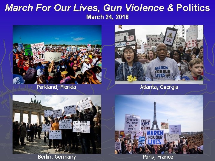 March For Our Lives, Gun Violence & Politics March 24, 2018 Parkland, Florida Atlanta,