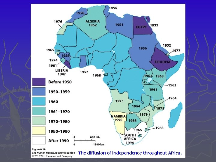 The diffusion of independence throughout Africa. 