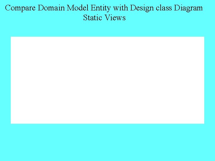 Compare Domain Model Entity with Design class Diagram Static Views 
