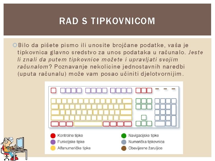 RAD S TIPKOVNICOM Bilo da pišete pismo ili unosite brojčane podatke, vaša je tipkovnica