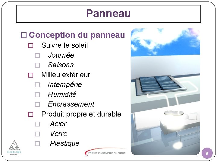 Panneau � Conception du panneau � Suivre le soleil � Journée � Saisons �