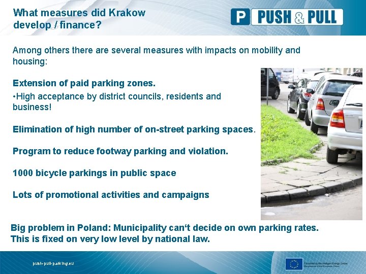 What measures did Krakow develop / finance? Among others there are several measures with