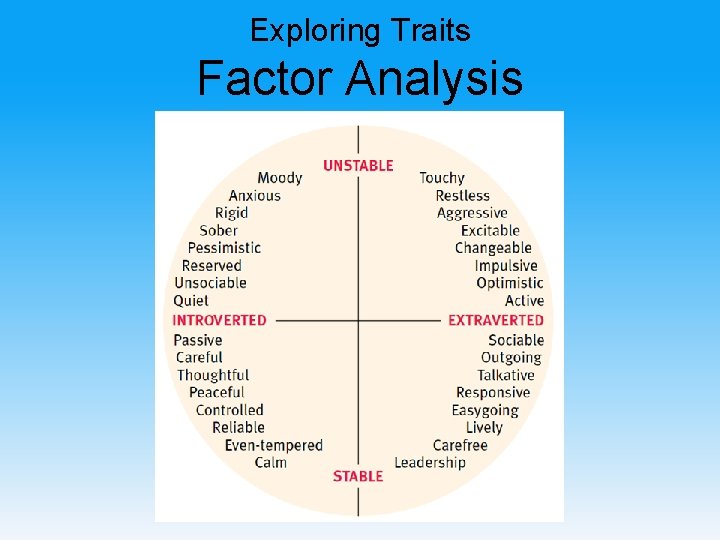 Exploring Traits Factor Analysis 