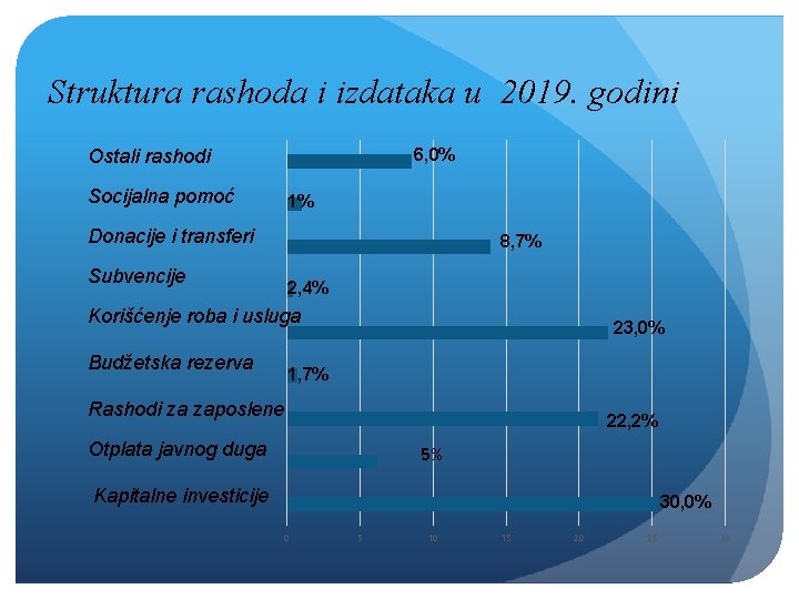 Struktura rashoda i izdataka u 2019. godini 6, 0% Ostali rashodi Socijalna pomoć 1%