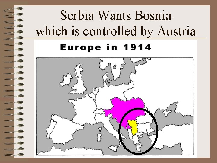 Serbia Wants Bosnia which is controlled by Austria 