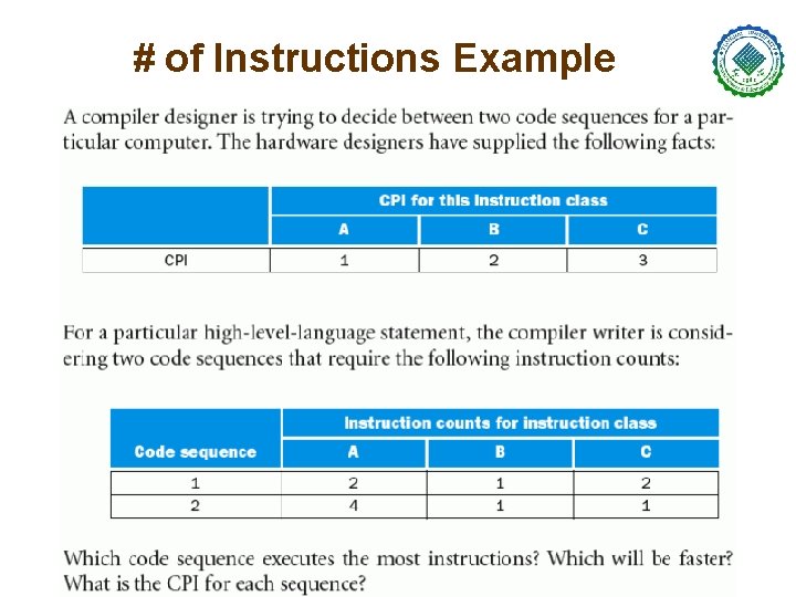 # of Instructions Example 