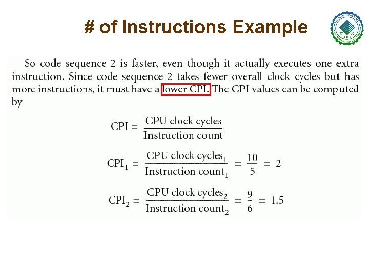 # of Instructions Example 