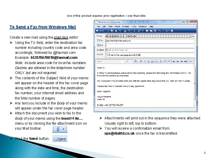 Easy. Link Desktop Fax Use of this product requires prior registration – see final