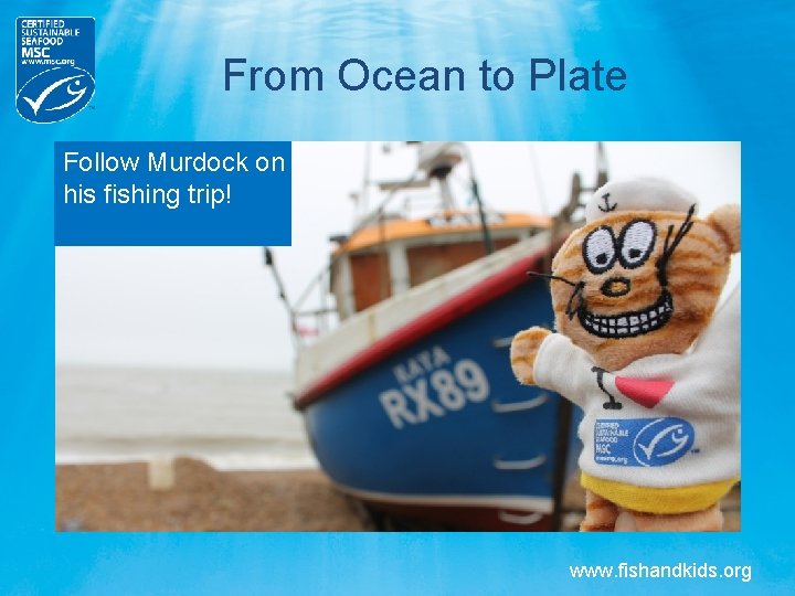 From Ocean to Plate Follow Murdock on his fishing trip! www. fishandkids. org From Ocean to Plate Follow Murdock on his fishing trip! www. fishandkids. org