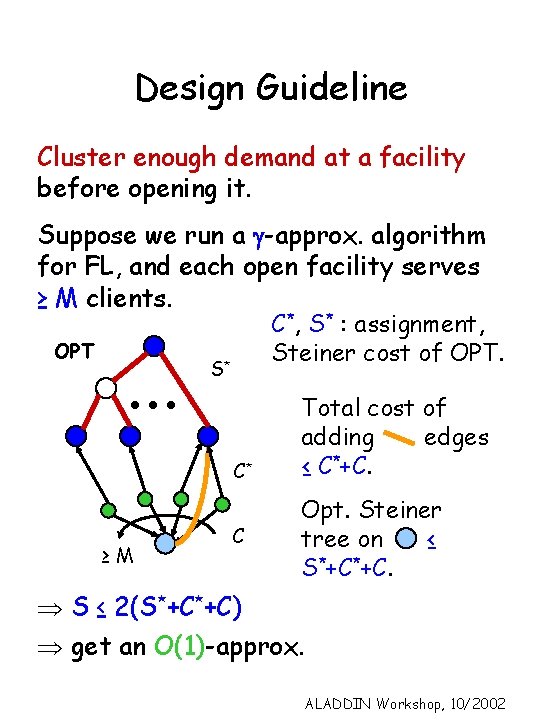 Design Guideline Cluster enough demand at a facility before opening it. Suppose we run