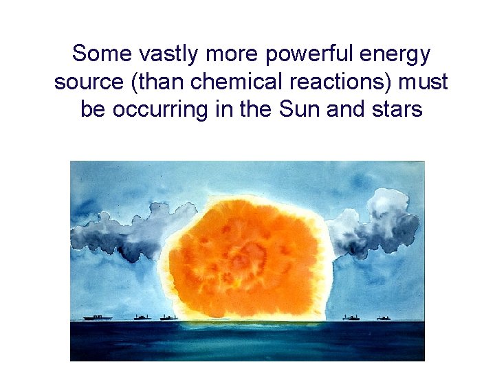 Some vastly more powerful energy source (than chemical reactions) must be occurring in the