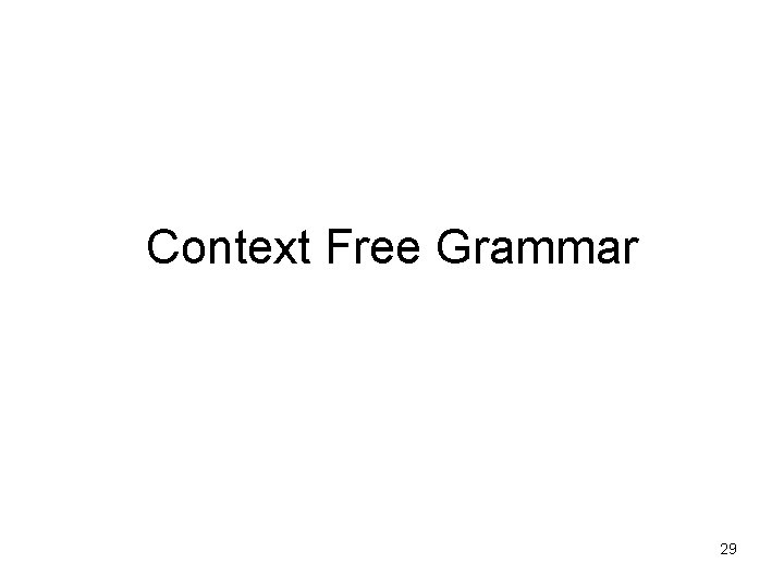 Context Free Grammar 29 
