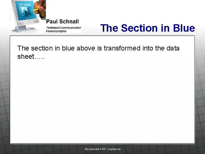 The Section in Blue The section in blue above is transformed into the data