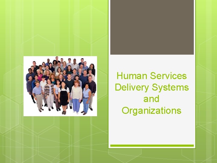 Human Services Delivery Systems and Organizations 