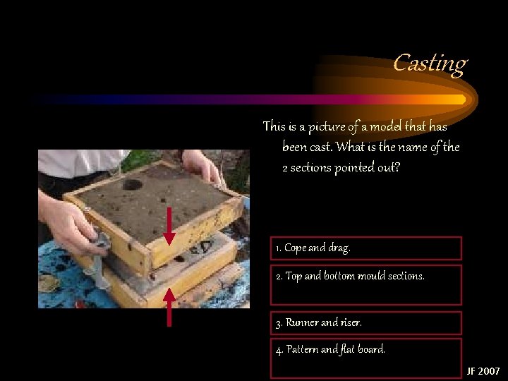 Casting This is a picture of a model that has been cast. What is Casting This is a picture of a model that has been cast. What is