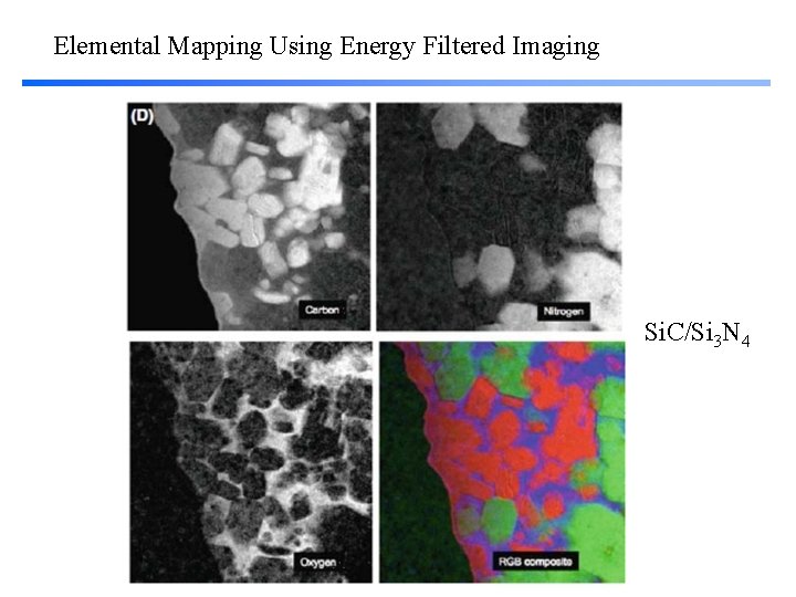 Elemental Mapping Using Energy Filtered Imaging Si. C/Si 3 N 4 Elemental Mapping Using Energy Filtered Imaging Si. C/Si 3 N 4
