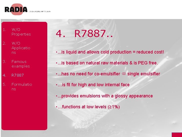 1. W/O Properties 2. W/O Applicatio ns 4. R 7887. . • . .