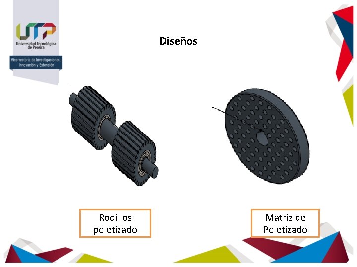 Diseños Rodillos peletizado Matriz de Peletizado 