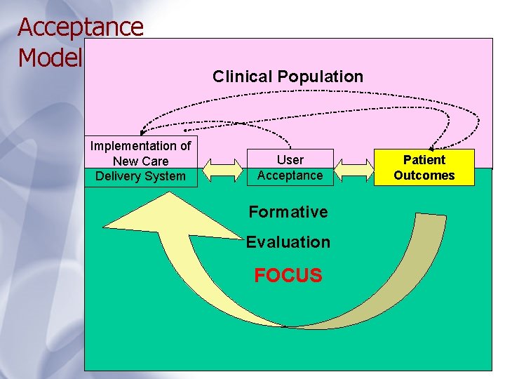 Acceptance Model Implementation of New Care Delivery System Clinical Population User Acceptance Formative Evaluation