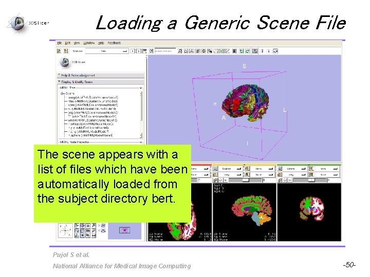 Loading a Generic Scene File The scene appears with a list of files which