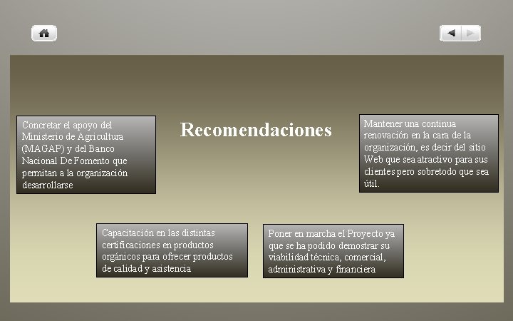 Concretar el apoyo del Ministerio de Agricultura (MAGAP) y del Banco Nacional De Fomento