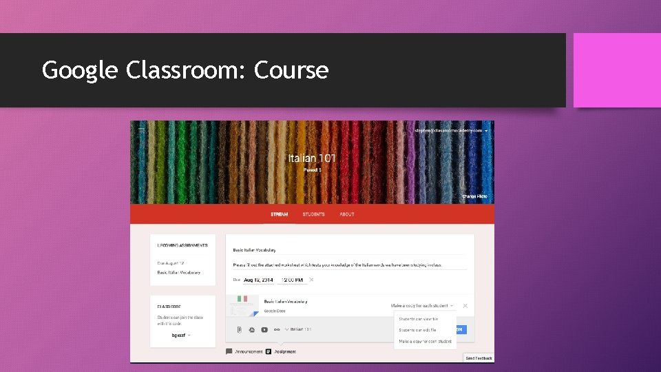 Google Classroom: Course 