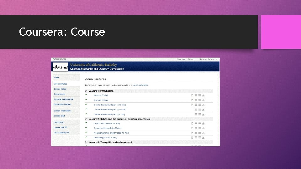 Coursera: Course 