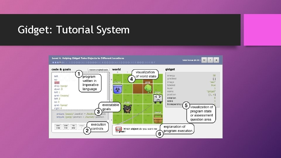 Gidget: Tutorial System 