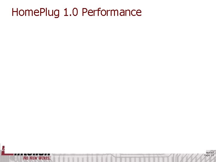 Home. Plug 1. 0 Performance © 2005 Intellon Corporation. All rights reserved Page 24