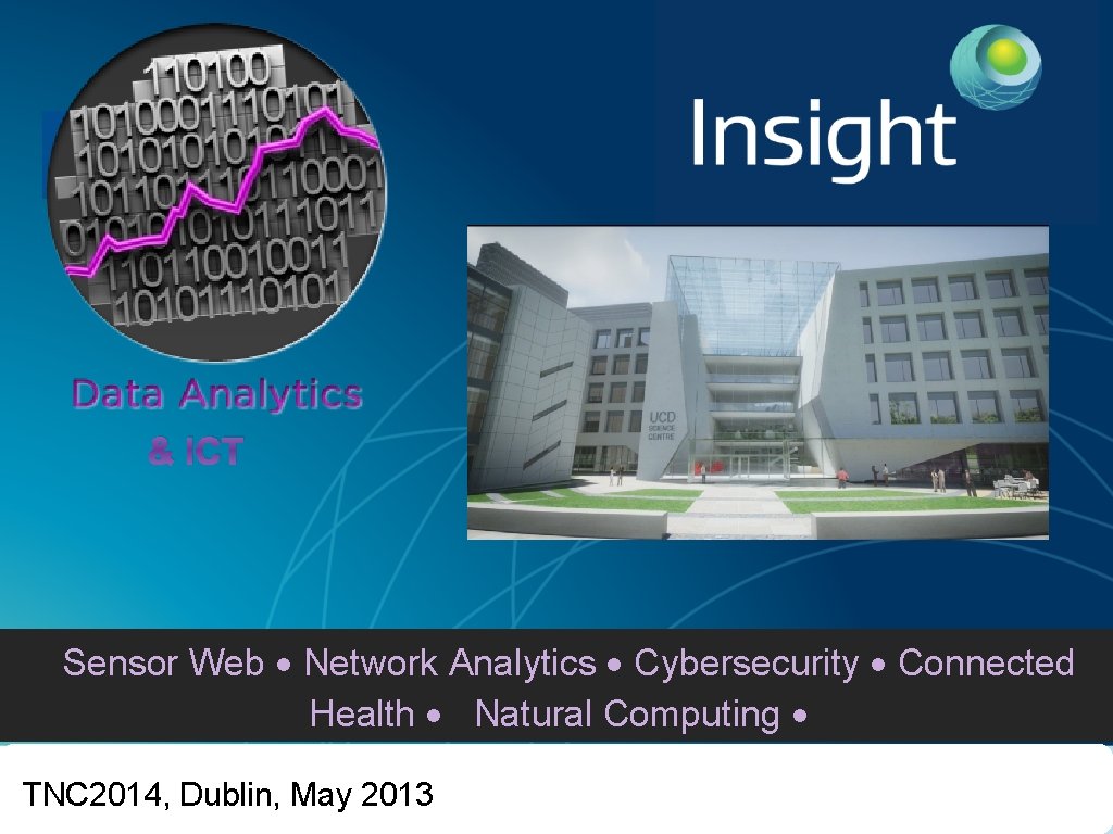 UCD & ICT Sensor Web Network Analytics Cybersecurity Connected Health Natural Computing TNC 2014,